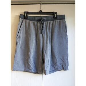 Men's Blue Striped Tied Lace Waist Pull On Shorts Size L Sweatshorts